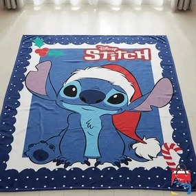 Deka detská flecee Stitch modrá 140x100cm Faro