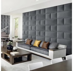 Čalúnený nástenný panel Kingston 30x60 cm sivý
