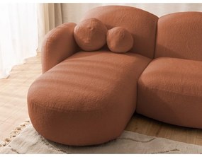 Terakotová rohová pohovka z textílie buklé (do tvaru "U") Orbit – Ropez