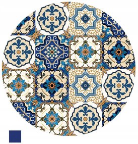 Odkladací stolík BOHO Ø 38 cm, modrý