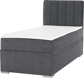 Boxspringová posteľ, jednolôžko, sivá, 90x200, pravá, AMIS