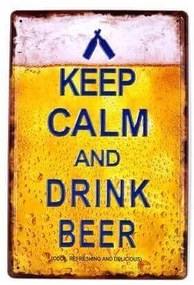 Ceduľa 3D - Keep Calm And Drink Beer