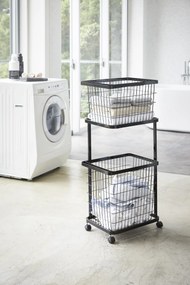 Vozík na koše s prádlom YAMAZAKI Tower Laundry Wagon, čierny 03350