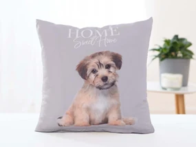 Obliečka na vankúšik 40 × 40 cm – Morkie Teriér Šteniatko