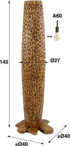 Stojaca lampa 80-81 Bars 3L Drevo Teak  - Komfort-nábytok
