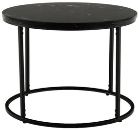 Konferenčný stolík, čierny mramor/čierny kov, GAGIN