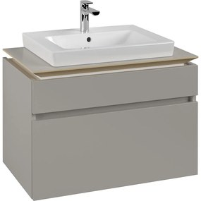 VILLEROY &amp; BOCH Legato závesná skrinka pod umývadlo (umývadlo v strede), 2 zásuvky, 800 x 500 x 550 mm, Soft Grey, B67900VK