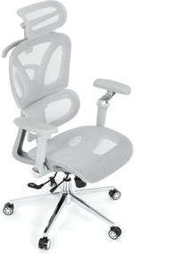 Kancelárska ergonomická stolička PORTE — sieťovina, sivá
