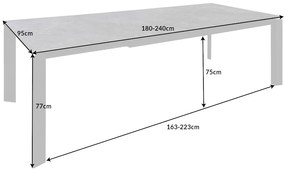 Rozťahovací jedálenský stôl Narissara X7 180-240 cm granit - vzor mramor