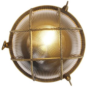 Nástenná a stropná lampa zlatá/mosadzná okrúhla IP44 - Noutica