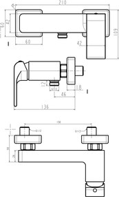 Novaservis Nobless Sharp Sprchová batéria bez príslušenstva 150 mm, chróm, 37061/1,0