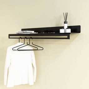 Čierny kovový nástenný vešiak s poličkou Sway – Spinder Design