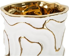 Biela/v zlatej farbe keramická váza (výška 25 cm) Adore – Mauro Ferretti