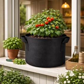 Textilný kvetináč BestBerg BBGR-11GB / 11 l / čierna