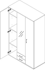 Sconto Šatníková skriňa OTMAR dub sonoma