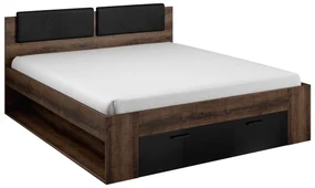 Manželská posteľ 140 cm Glynda Typ 50 (s úl. priestorom) (dub monastery + lesklá čierna) . Akcia -20%. Vlastná spoľahlivá doprava až k Vám domov. 1030087