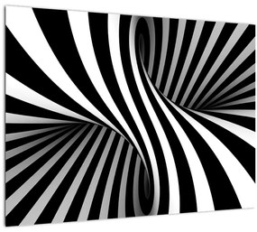 Abstraktní sklenený obraz so zebrymi pruhmi (70x50 cm)