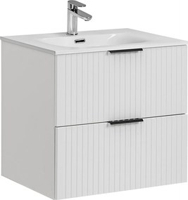 Comad Kúpeľňová skrinka s keramickým umývadlom Adel White 60 cm - čierna mat