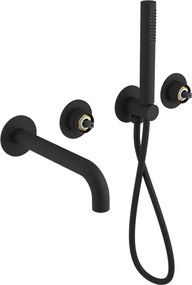 Sapho Sapho, ULTRAMIX telo podomietkovej vaňovej batérie s výtokovou hubicou a ručnou sprchou, 2 výstupy, čierná mat, UT093B-1