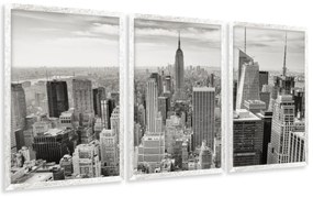 Gario Sada plagátov New York City - 3 dielna Farba rámu: Rustikálna, Veľkosť: 99 x 45 cm