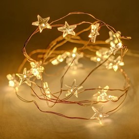 DECOLED LED světelný řetěz, hvězdičky, 12 x 1,5 m, teple bílá, 180 diod