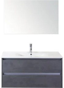 Kúpeľňový nábytkový set Dante 100 cm s keramickým umývadlom a zrkadlom betón antracitovo sivá