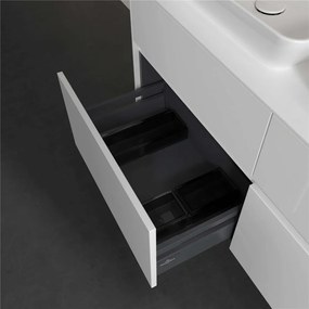 VILLEROY &amp; BOCH Collaro závesná skrinka pod dve umývadlá na dosku, 4 zásuvky, 1200 x 500 x 548 mm, Glossy White, C11500DH