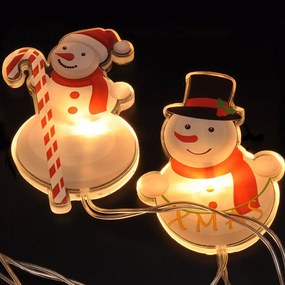 SOLIGHT LED okenná reťaz snehuliaci, 6x LED, prísavná, 120cm, 2x AA