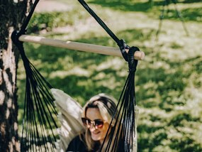 Béžové závesné kreslo HANGO s bielym stojanom