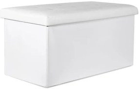 Skladacia lavička s vekom XXL biela