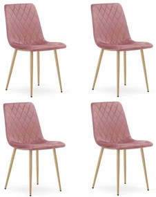 Set 4 kresiel TURIN - ružový zamat