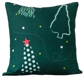 Povlak na vankúš z mikrovlákna CHRISTMAS DRIFT 45x45 cm, zelený