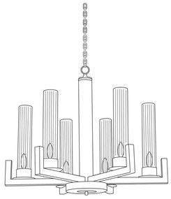 Kolarz 6009.80650 - Luster na reťazi RAGGIO 6xE14/25W/230V striebro