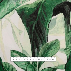 Biante Zamatový štvorcový obrus Tamara TMR-028 Veľké zelené listy 80x80 cm