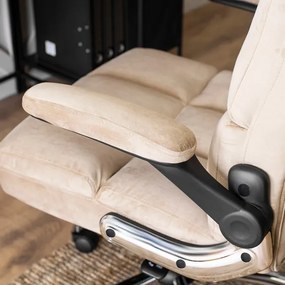 Vintino kancelárska otočná stolička JACOB s chrómovými nohami bežová