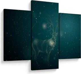 Obraz - Magický jeleň v noci (90x60 cm)