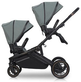 Športový kočík pre dvojčatá CAVOE Avec Boho Green