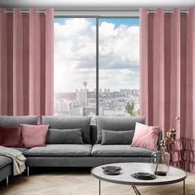 EUROFIRANY ZATEMŇOVACÍ ZÁVES NA KRÚŽKOCH MEGI 140X250 CM TMAVORUŽOVÁ