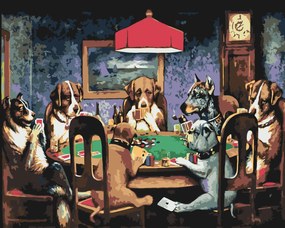 Gario Maľovanie podľa čísel Psie poker Rozmery: 40 x 30 cm, Rámovanie: S vnútorným rámom
