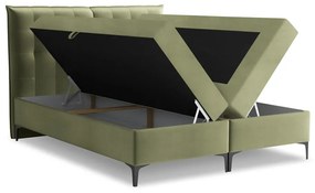 Zelená boxspring posteľ s úložným priestorom 180x200 cm Mikana – Makamii