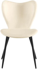 Jedálenská stolička Maika zamat - krémová