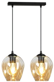 ISTAR 2 | dizajnová sklenená závesná lampa Farba: Čierna / medová
