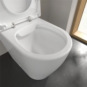 VILLEROY &amp; BOCH Avento WC misa kombi s hlbokým splachovaním bez vnútorného okraja, zadný odpad, 370 x 640 mm, biela alpská, s povrchom CeramicPlus, 5644R0R1