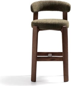 Zelená/v tmavo prírodnej farbe barová stolička z jaseňového dreva (výška sedadla 75 cm) Granite – Kave Home