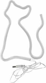 LED Neónová nástenná dekorácia CAT LED/3W/3xAA USB žltá