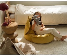 Žltý zamatový detský sedací vak Bunny – Wigiwama