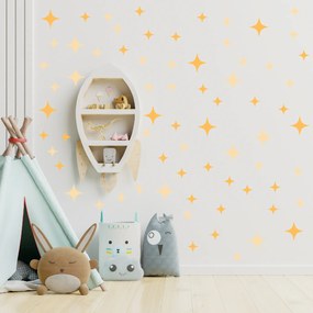 PIPPER. Textilná nálepka na stenu "Hviezdičky" Farba: Žltá