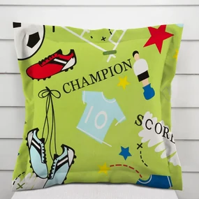 Biante Detská bavlnená obliečka na vankúš s lemom Sandra SA-645 Futbal to je hra - na zelenom 60 x 60 cm