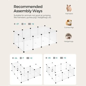 Ohrádka pre domáce a malé zvieratá s podlahou, plastová klietka, biela