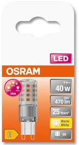 LED žiarovka G9 s päticou 4W = 40W 470lm 2700K Warm 300° OSRAM STAR stmievateľná 3-STEP